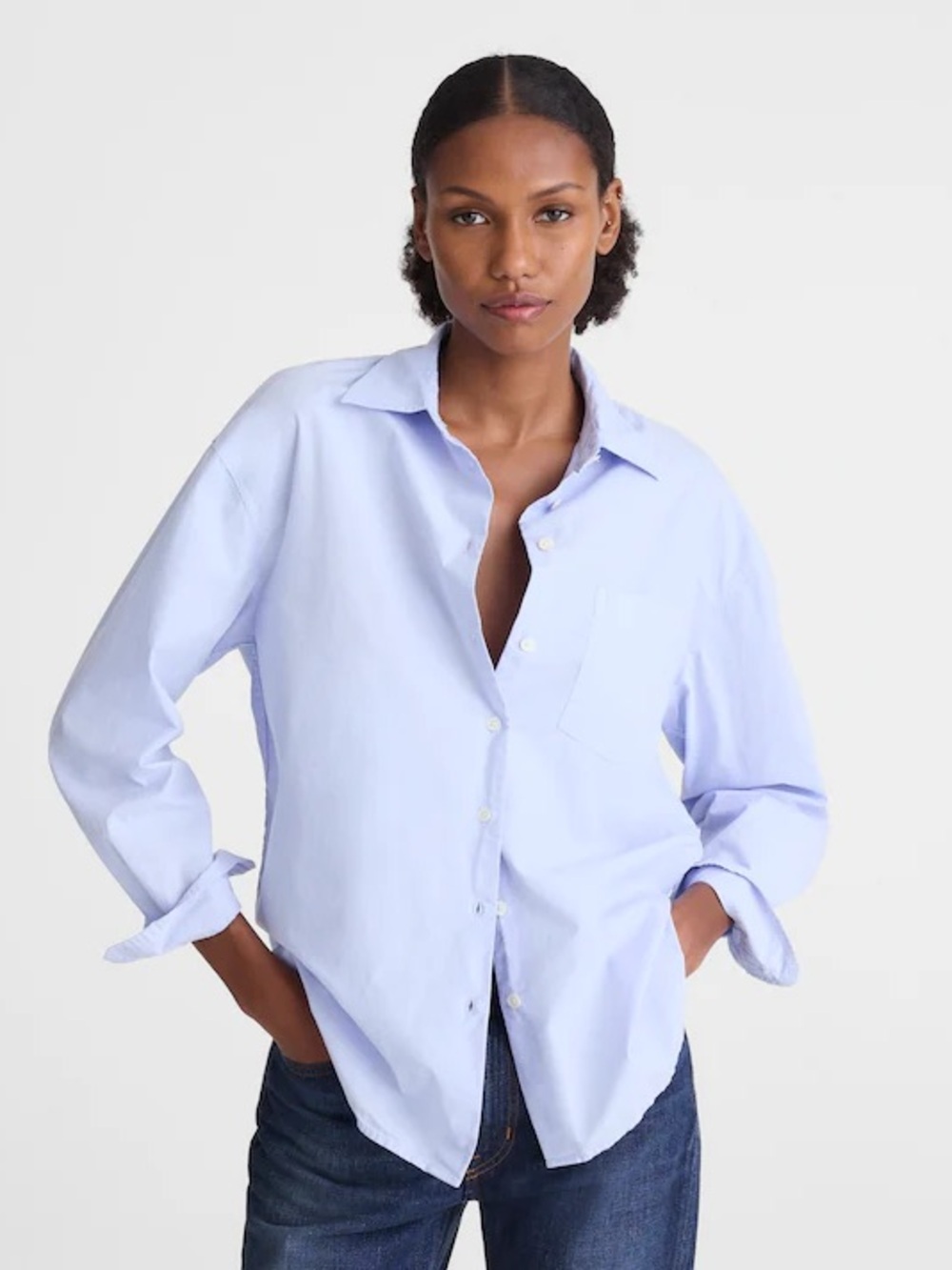 NWT Madewell The Easy Shirt in Poplin Light Blue Size XS